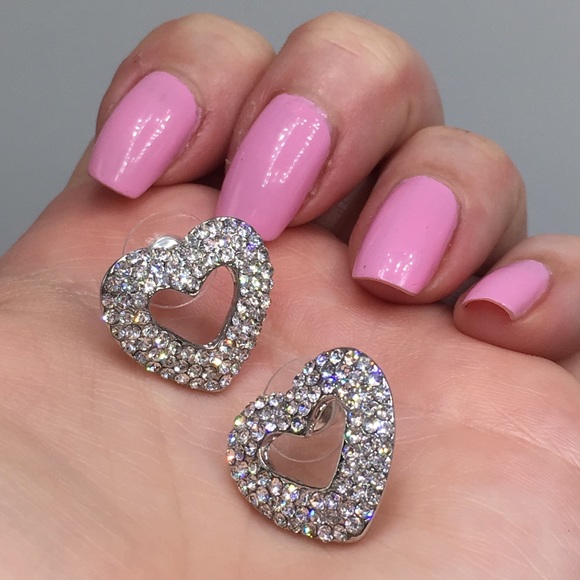 14k gold 3CT heart pave earrings love wedding - Picture 3 of 8